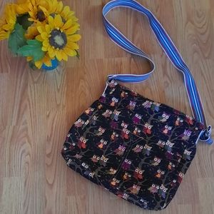 Owl canvas crossbody purse